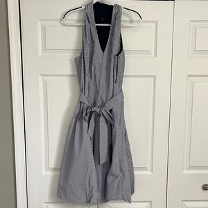 Talbots Striped Backless Dress in Navy and White